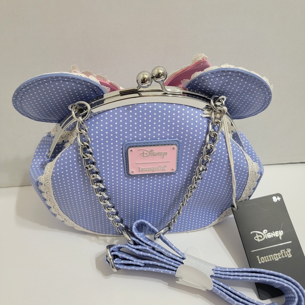 NEW! LOUNGEFLY‎ DISNEY MINNIE MOUSE FLORAL LACE CROSSBODY BAG & MATCHING WALLET! - Picture 7 of 13